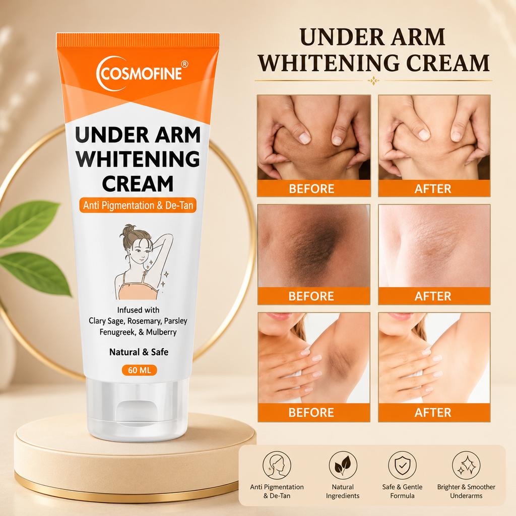 Cosmofine Underarm Whitening Cream | Brightening Cream for Underarms, Neck, Knees, Elbows &amp; Inner Thighs | 60ml | For Women &amp; Men