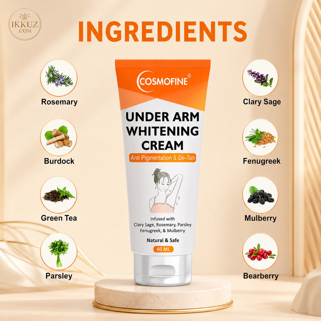 Cosmofine Underarm Whitening Cream | Brightening Cream for Underarms, Neck, Knees, Elbows &amp; Inner Thighs | 60ml | For Women &amp; Men