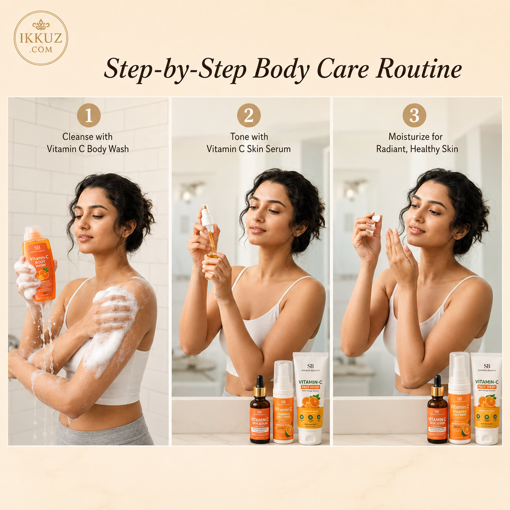 Sajuma Beauty 4-in-1 Vitamin C Skin Glow Combo (4 Products)