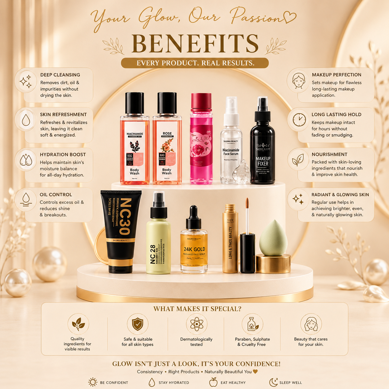 Sajuma Beauty Premium Glow &amp; Makeup Kit