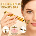 24K Gold Energy Beauty Bar Electric Facial Massager – Waterproof T-Shaped Vibration Roller for Face, Neck &amp; Body | Anti-Aging, Skin Tightening &amp; Blood Circulation