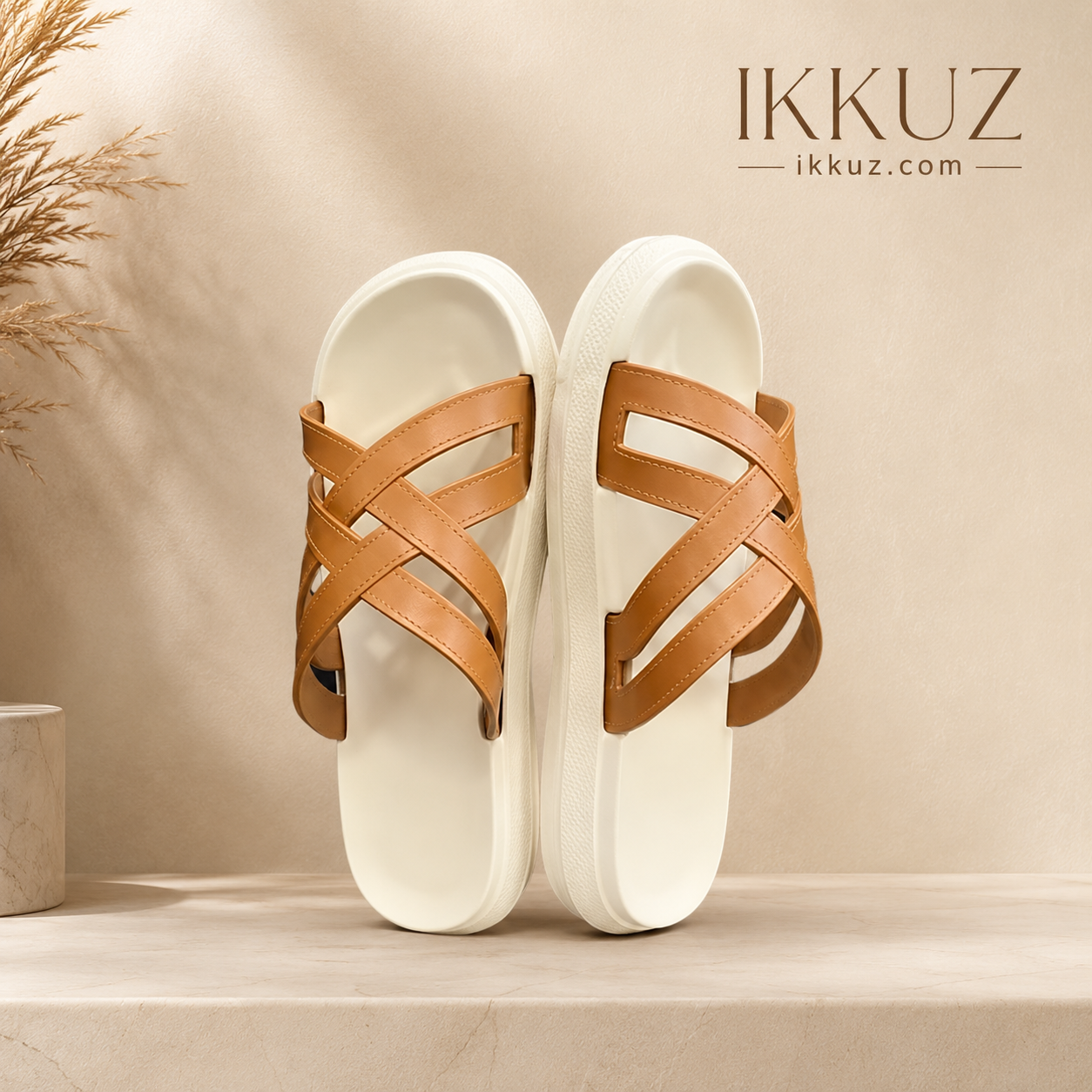 Women's UltraSoft EVA Cross Strap Slip-On Flip-Flops | Lightweight Casual Comfort Slippers