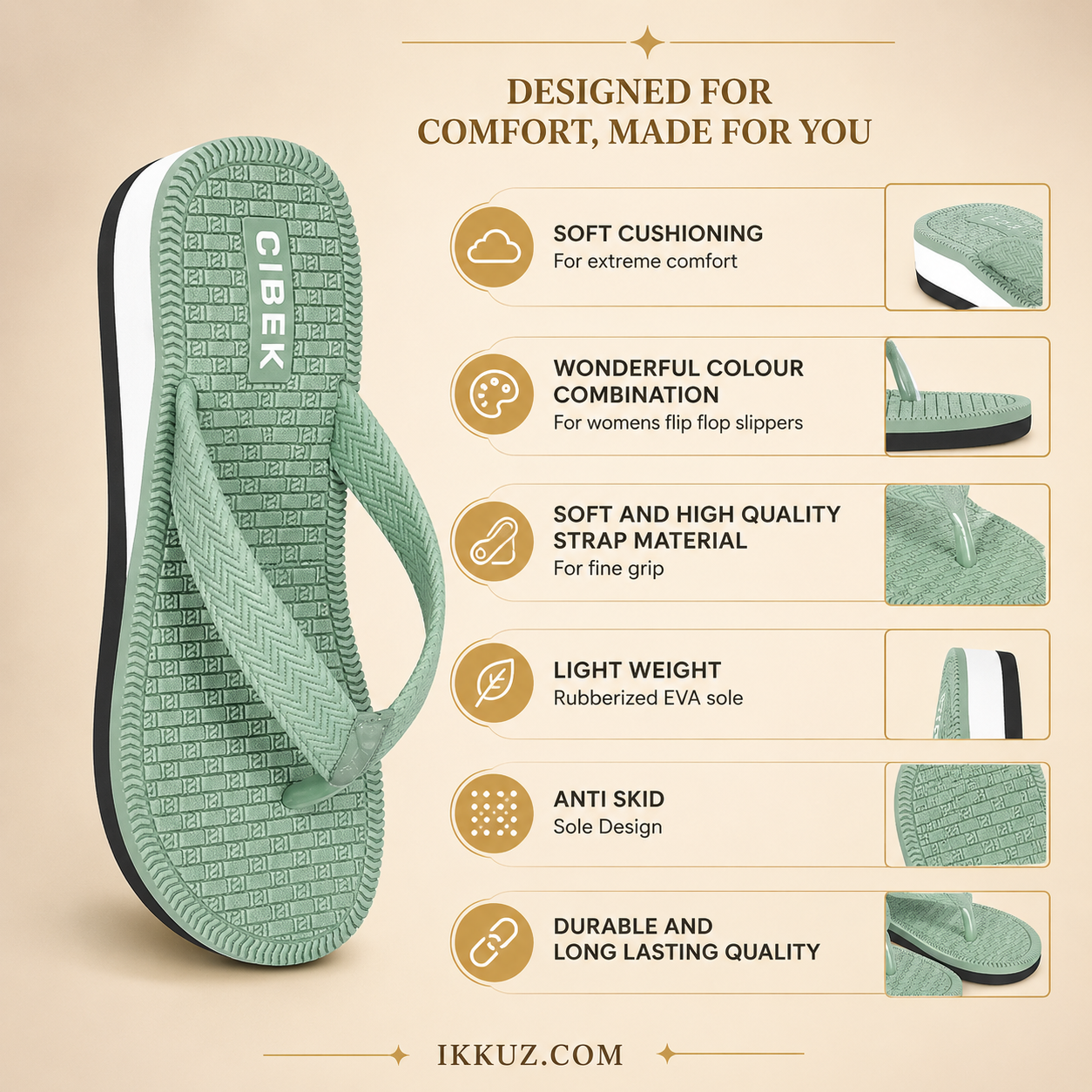 Women's Ultra Comfort EVA Slip-On Slippers | Lightweight Casual Flip Flops for Daily Wear
