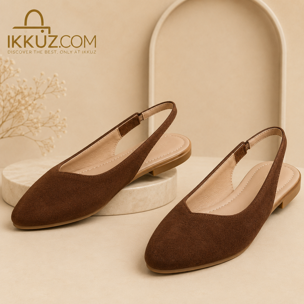 Women's Velvet Comfort Slingback Flats | Lightweight Casual Slip-On Ballerina Shoes