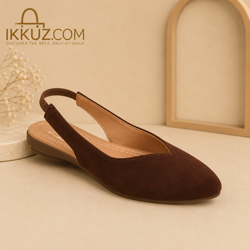 Women's Velvet Comfort Slingback Flats | Lightweight Casual Slip-On Ballerina Shoes