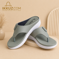 Women's Comfort Side Buckle Thong Sandals – Green | Lightweight Everyday Slip-On Footwear