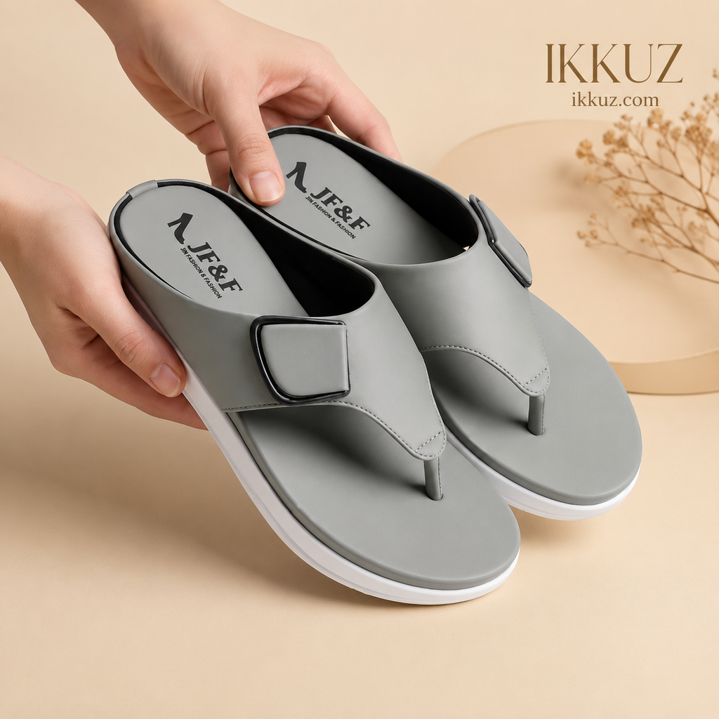 Women's Comfort Side Buckle Thong Sandals – Green | Lightweight Everyday Slip-On Footwear