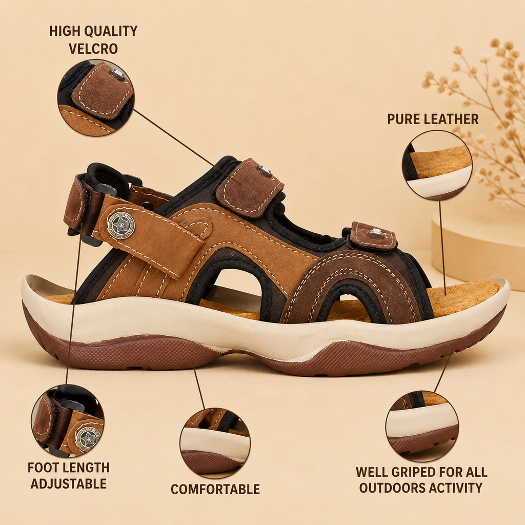 Men's UltraSoft Premium Outdoor Sandals – Lightweight Summer Casual &amp; Party Wear Comfort Footwear