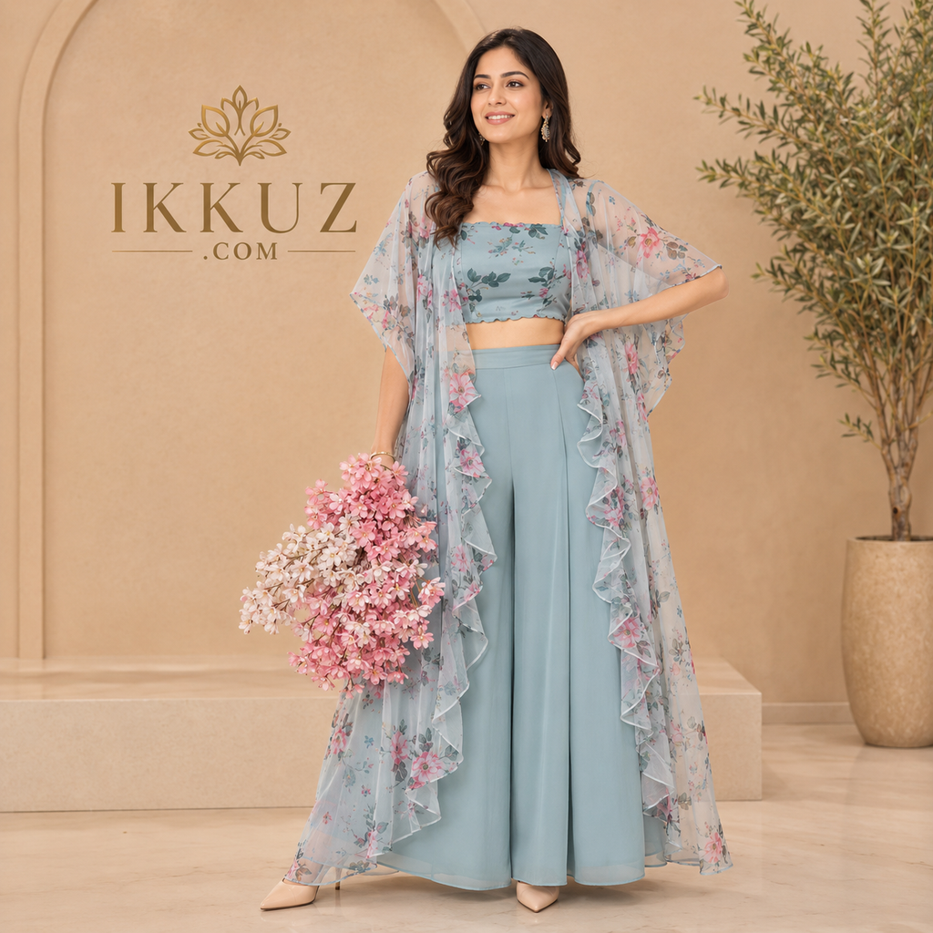 NoirFlora Premium Palazzo Co-Ord Set
