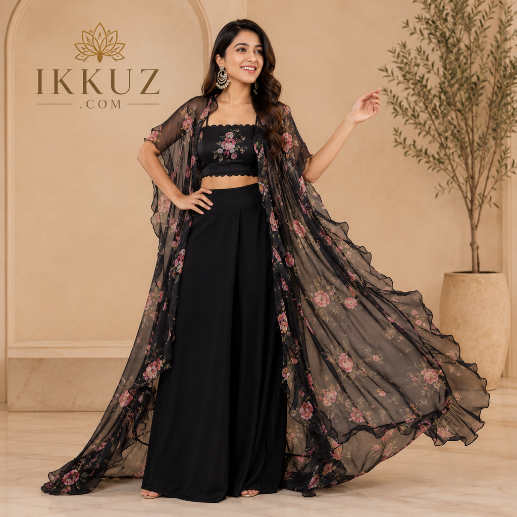NoirFlora Premium Palazzo Co-Ord Set