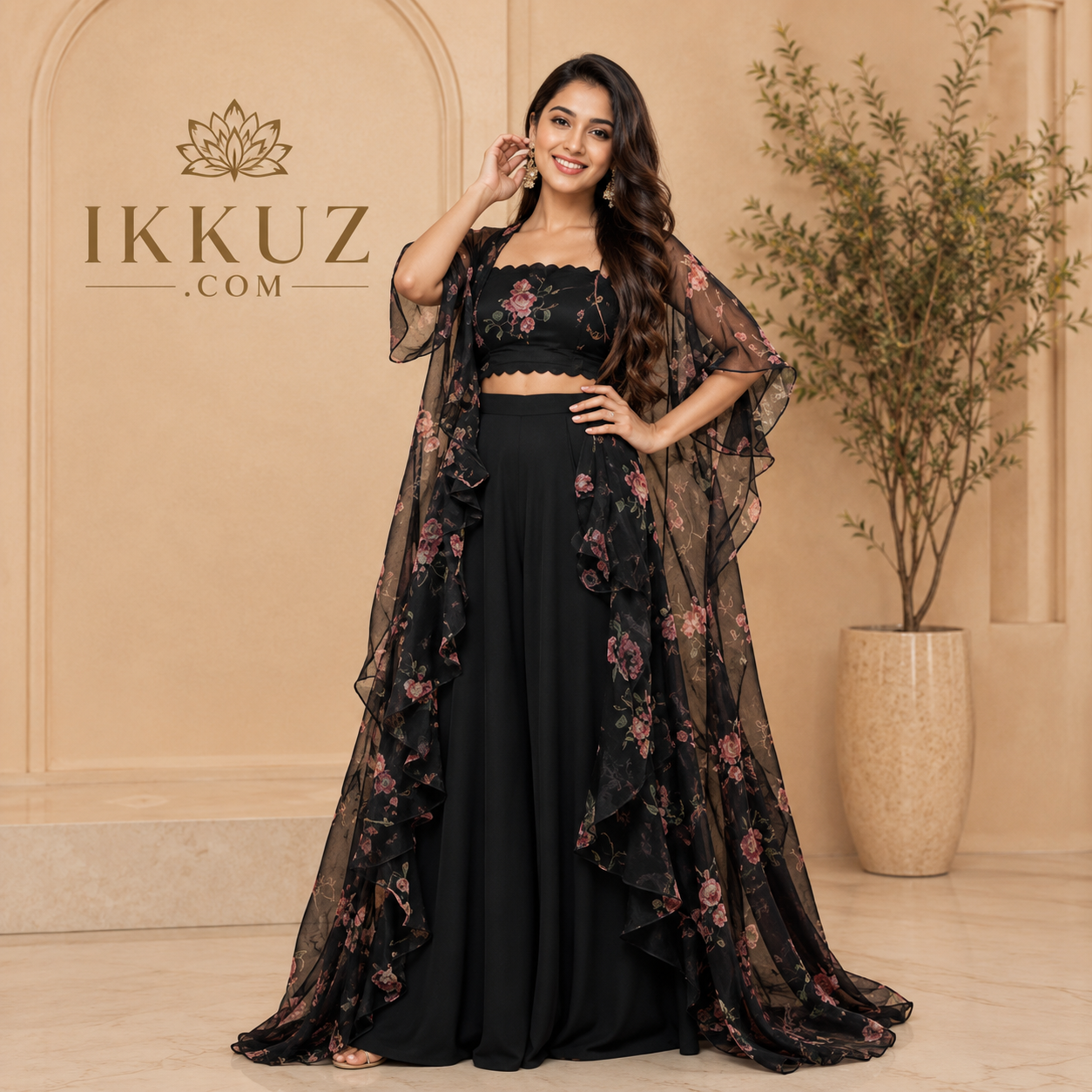 NoirFlora Premium Palazzo Co-Ord Set