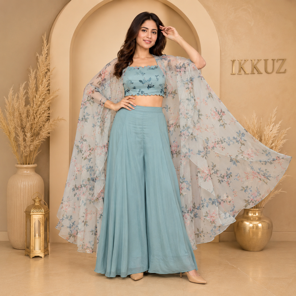 NoirFlora Premium Palazzo Co-Ord Set