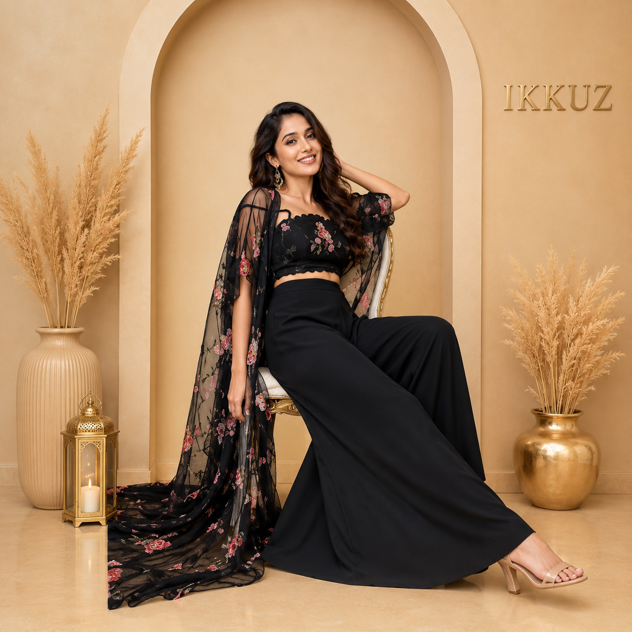 NoirFlora Premium Palazzo Co-Ord Set