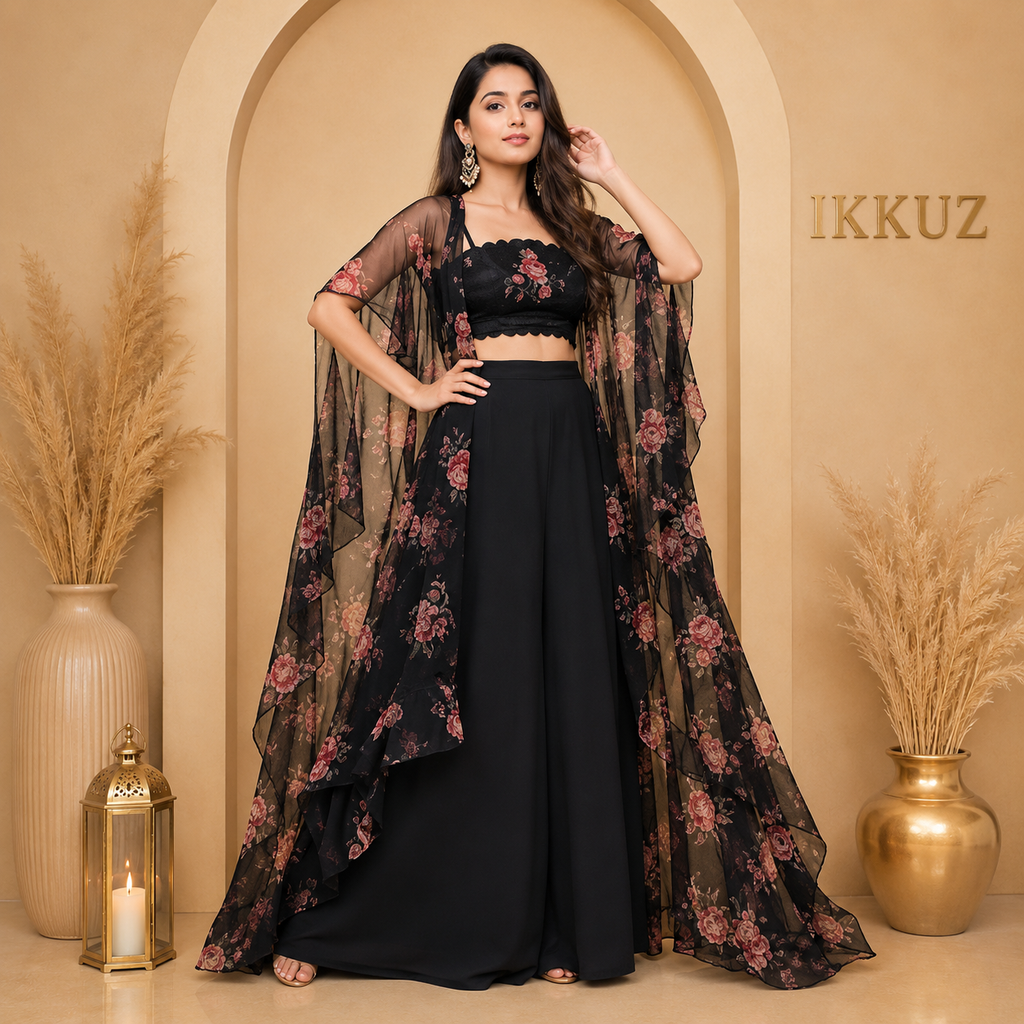 NoirFlora Premium Palazzo Co-Ord Set