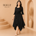 Women's Elegant Crepe A-Line Midi Dress