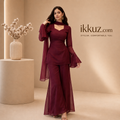 Women Festive Wear Party Wear Maroon Floor Length Gown
