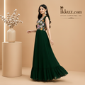 Faux Georgette Embroidered Women's Party Wear Maxi Gown
