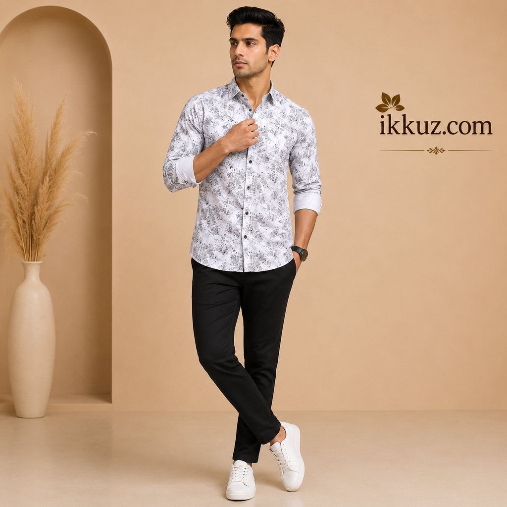 Comfy Fashionista Printed Cotton Shirt for Men