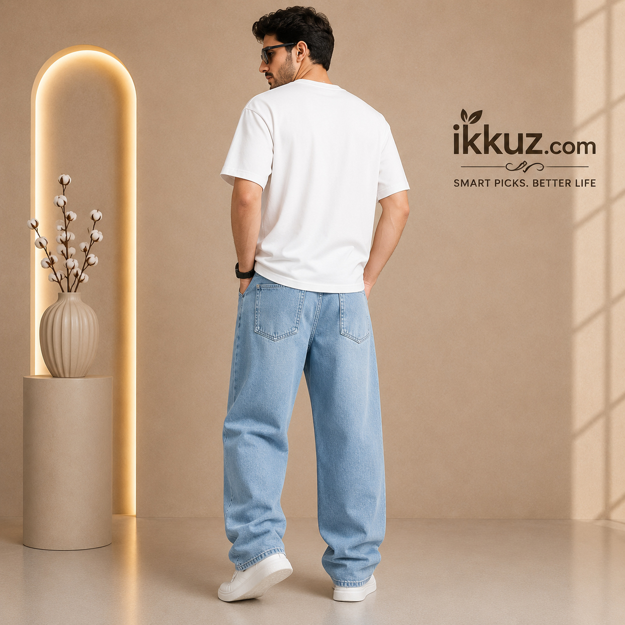 Men's Premium Light Blue Baggy Fit Denim Jeans