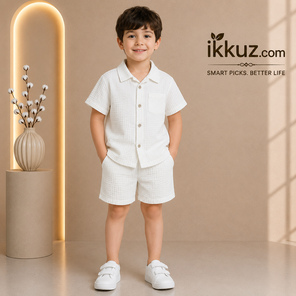 Tiny Trendz Striped Co-Ord Set for Boys