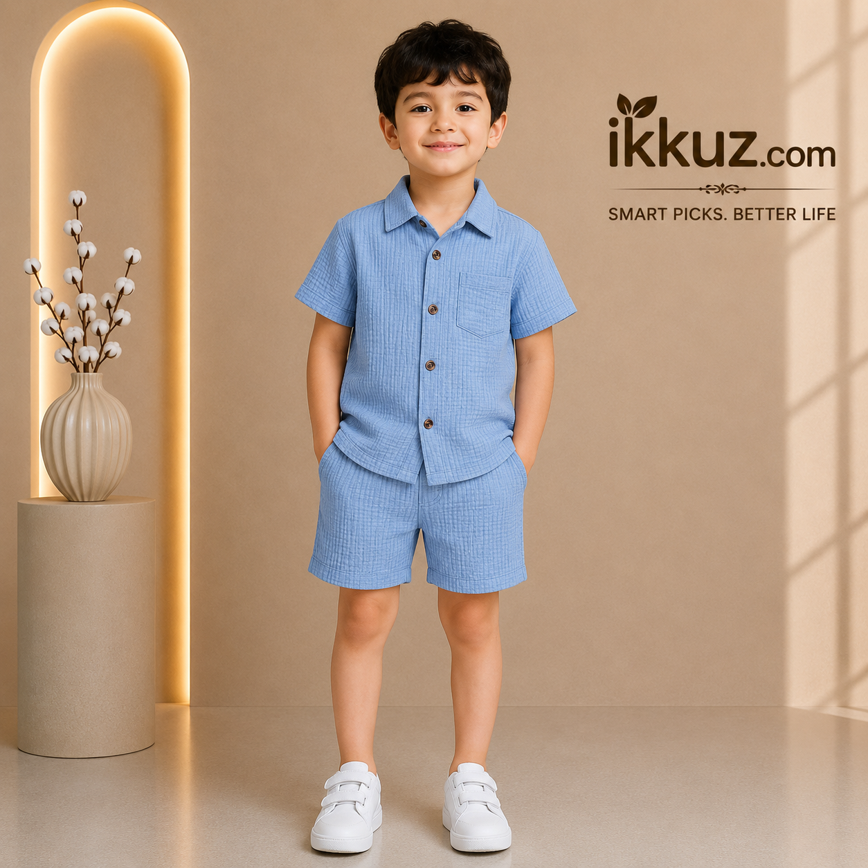 Tiny Trendz Striped Co-Ord Set for Boys