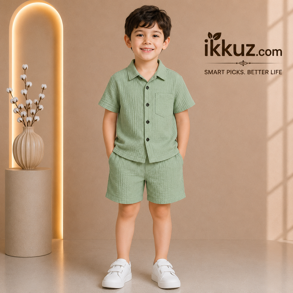 Tiny Trendz Striped Co-Ord Set for Boys