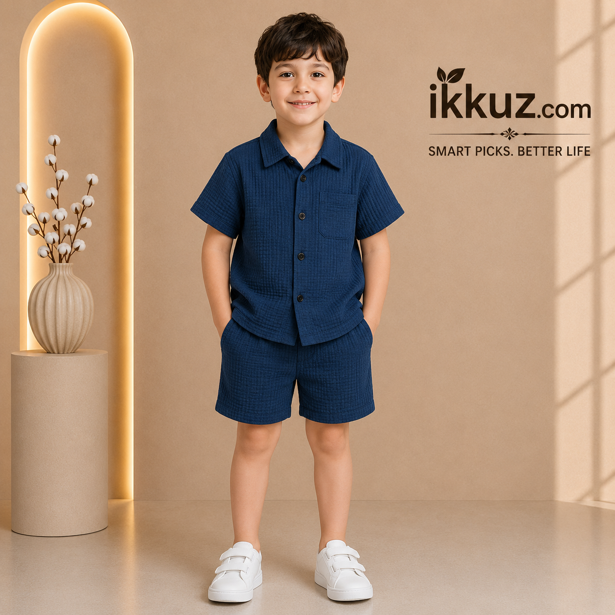 Tiny Trendz Striped Co-Ord Set for Boys
