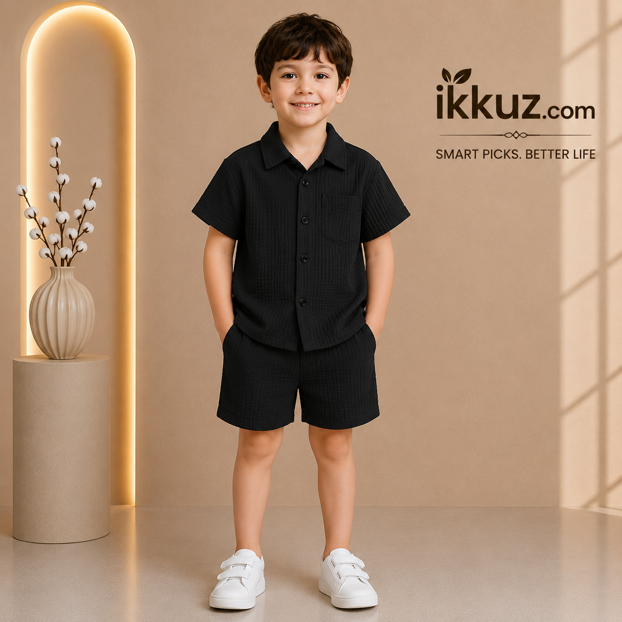 Tiny Trendz Striped Co-Ord Set for Boys