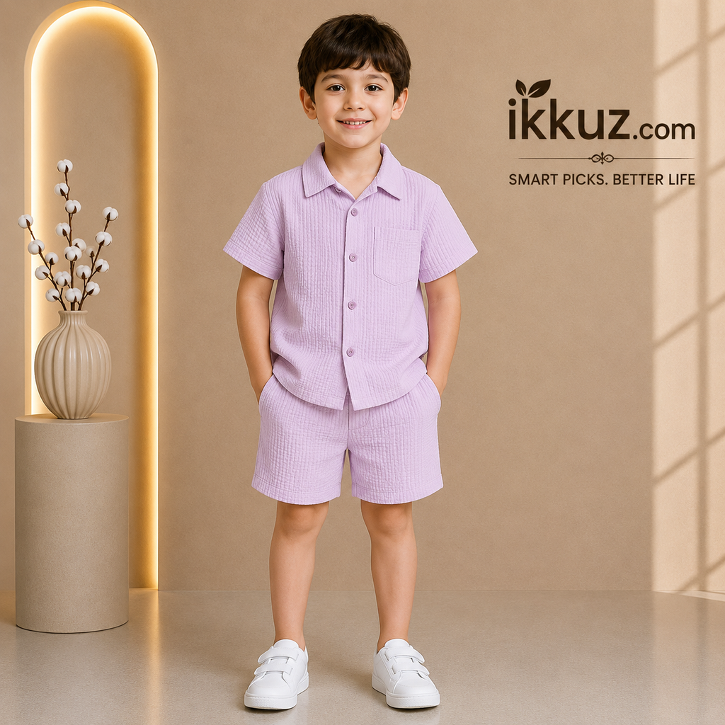 Tiny Trendz Striped Co-Ord Set for Boys