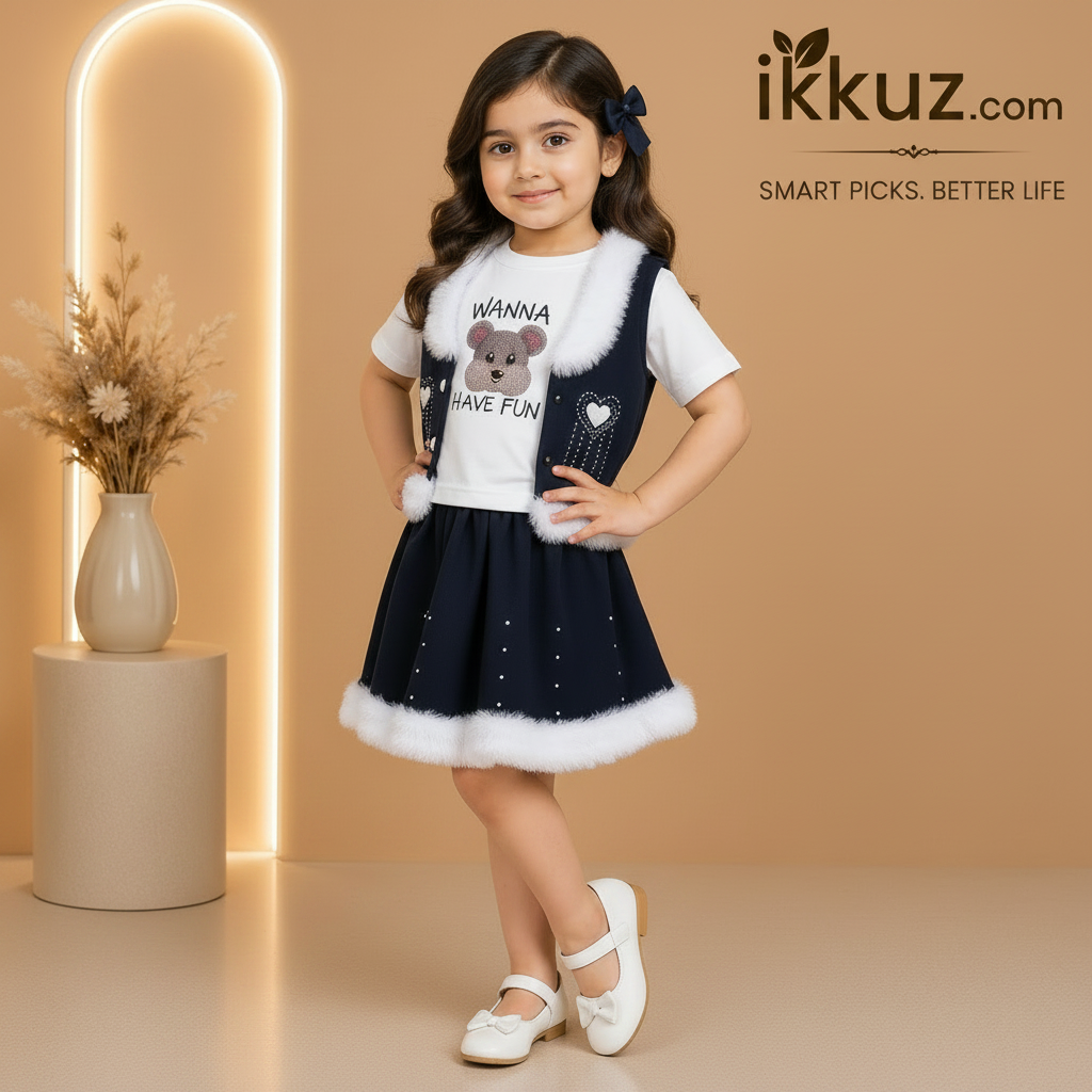 Cozy Bear Denim Fashion Set for Girls