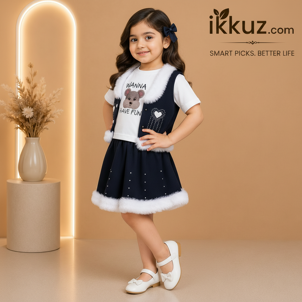 Cozy Bear Denim Fashion Set for Girls