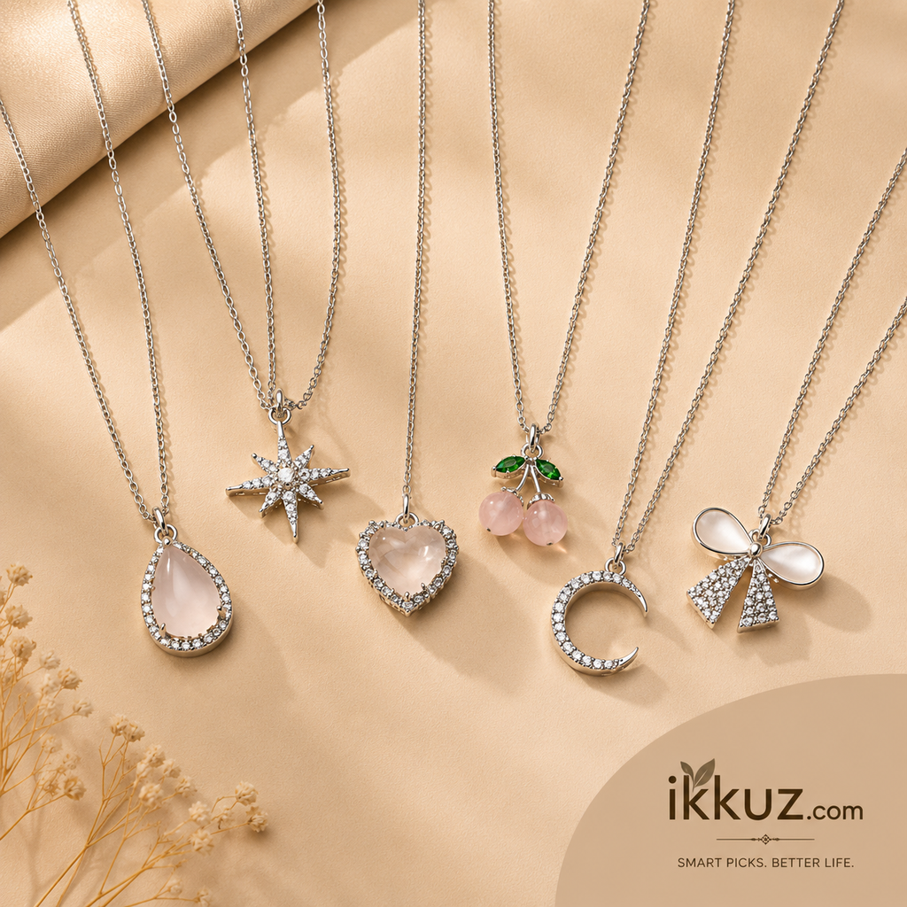 Celestial Charm Collection – Set of 6 Korean Style Pendant Necklaces