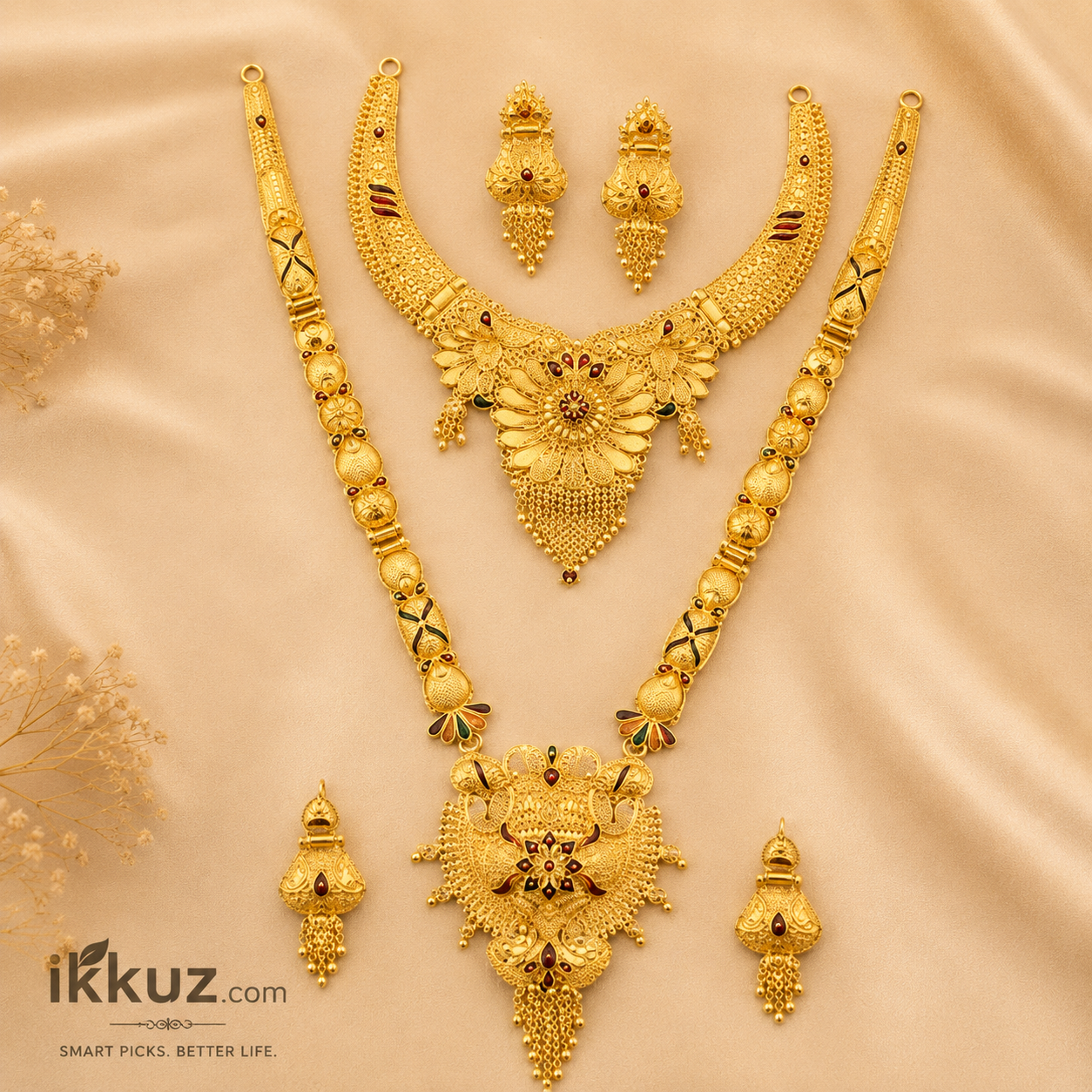 Golden Aura Traditional Haram Set