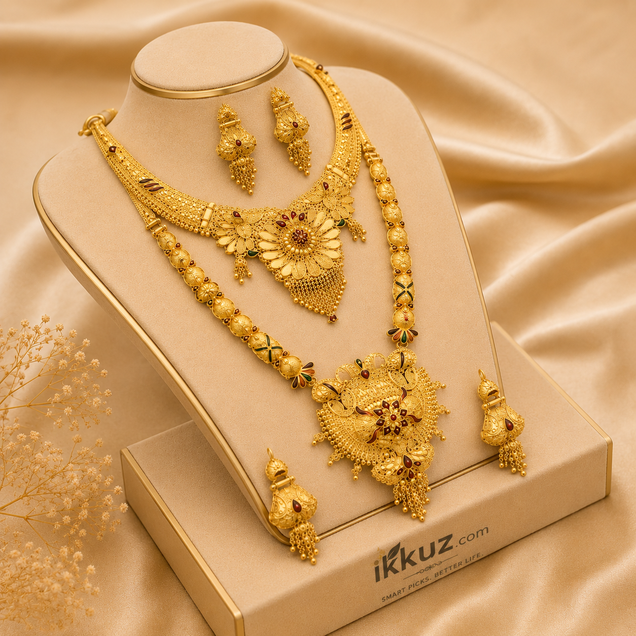 Golden Aura Traditional Haram Set
