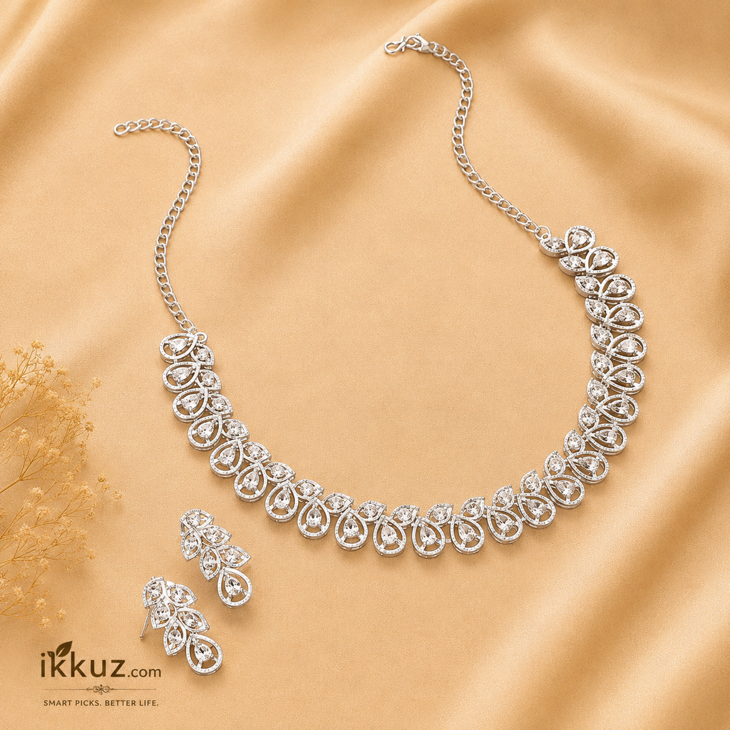Crystal Luxe Rhodium Jewellery Set
