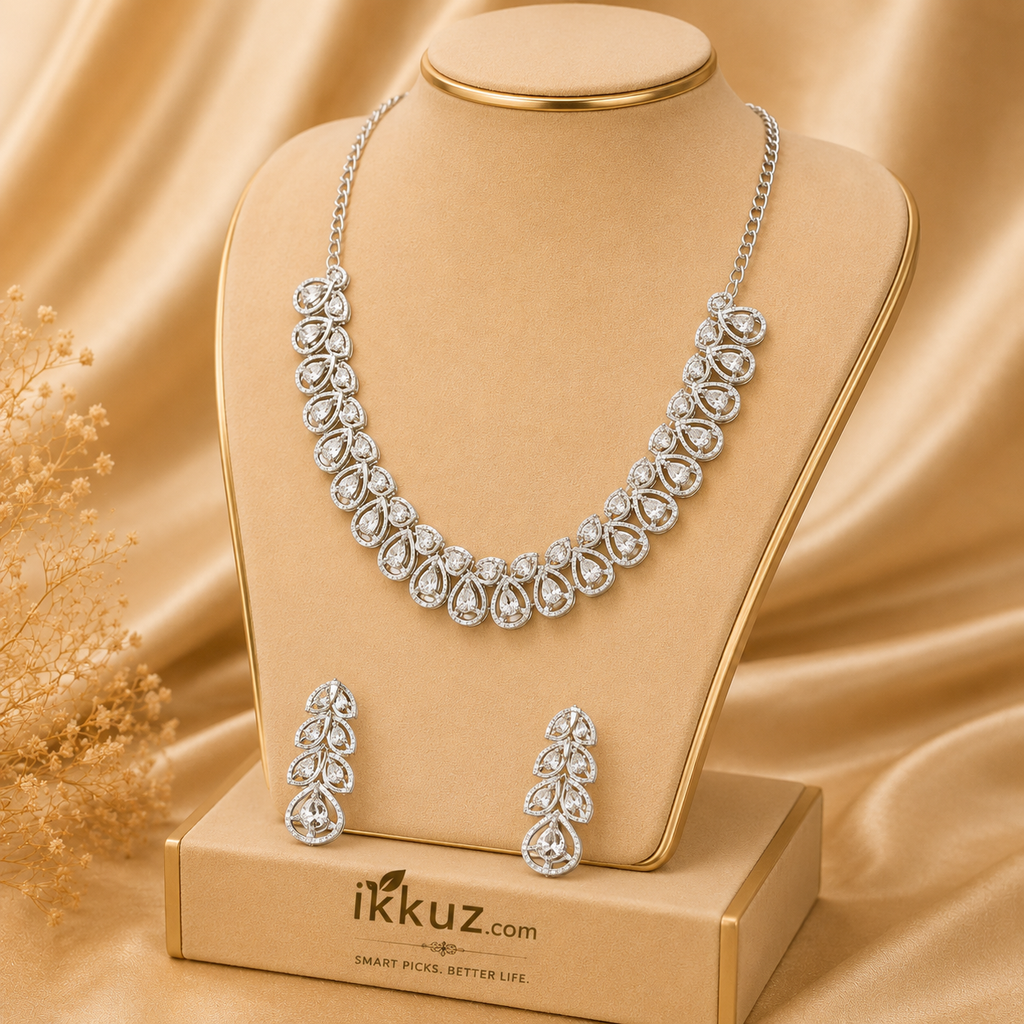 Crystal Luxe Rhodium Jewellery Set