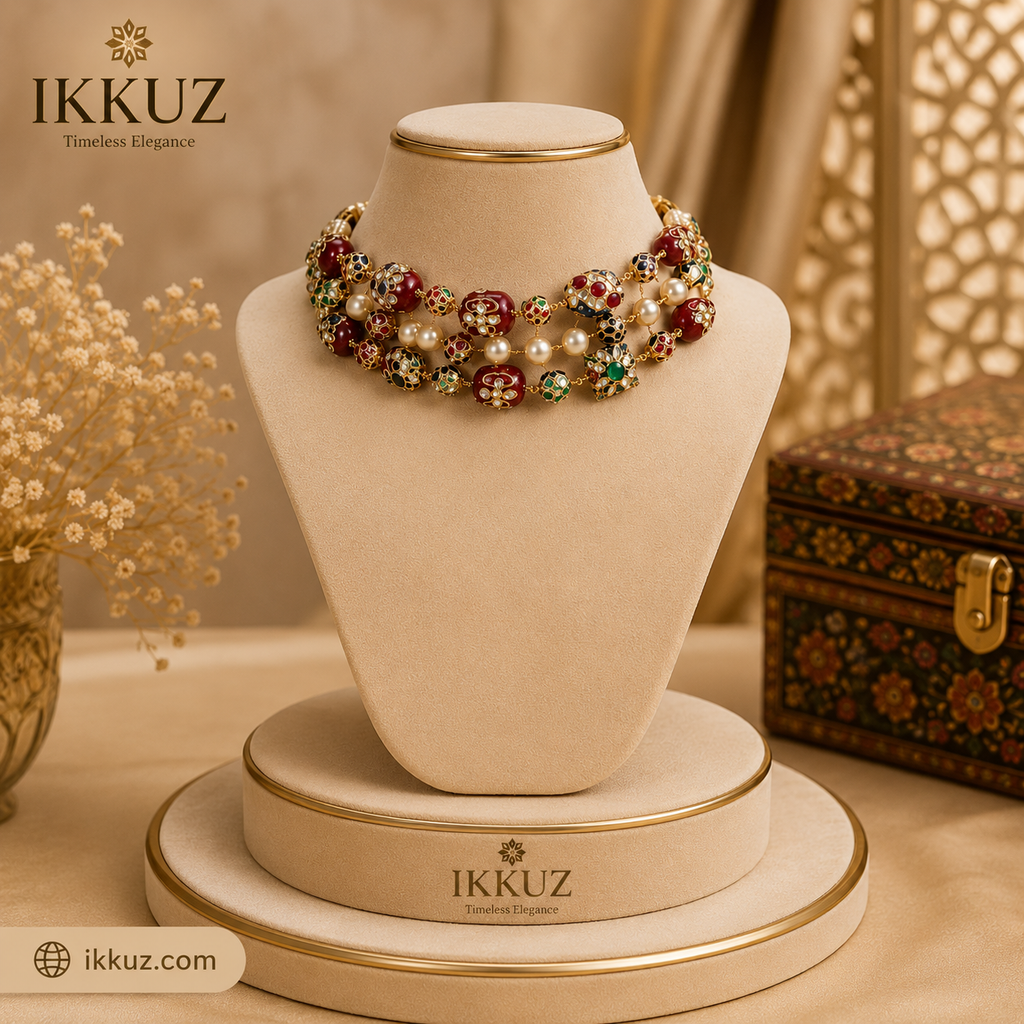 Navrang Pearl &amp; Meenakari Choker