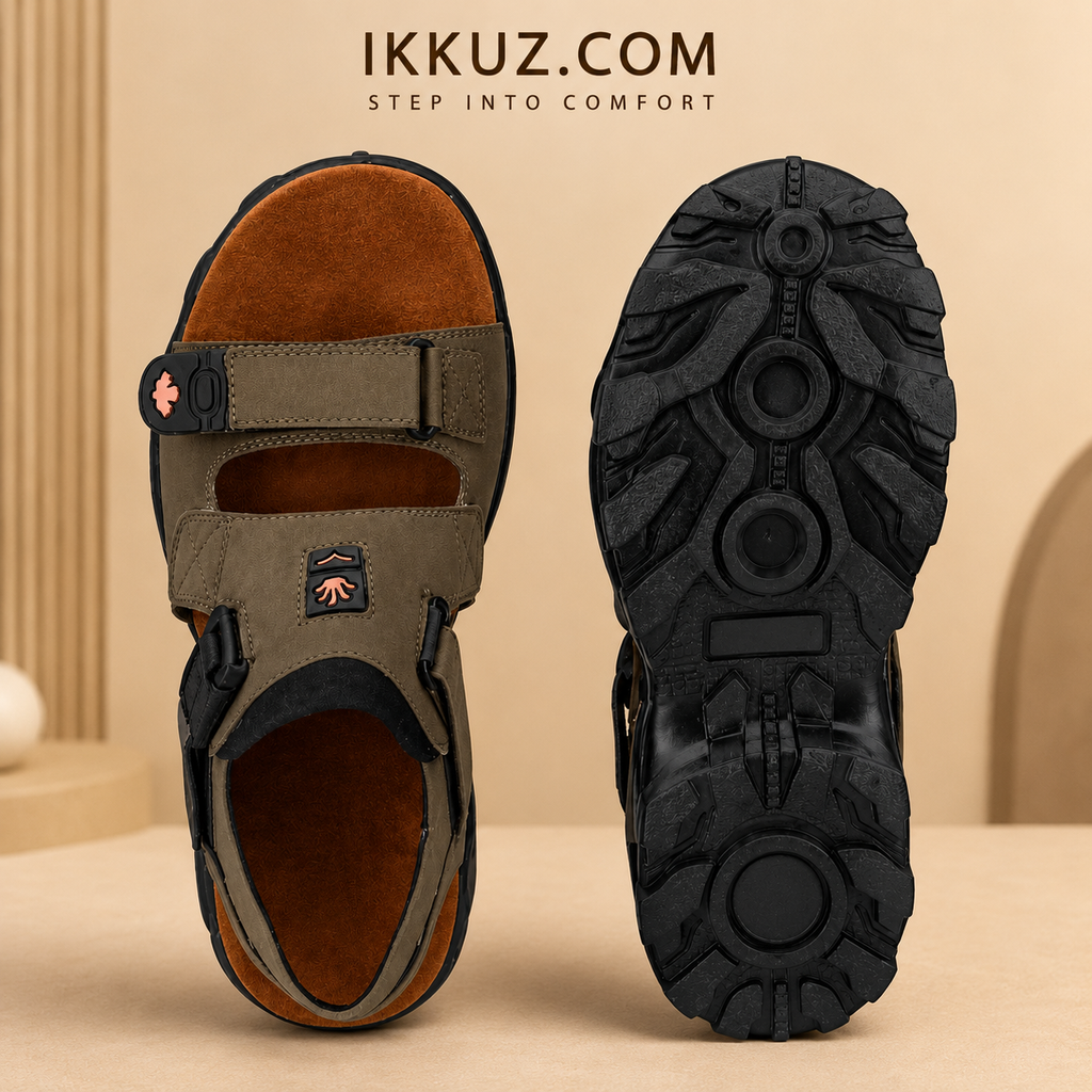TrekPro Olive Outdoor Sandals for Men