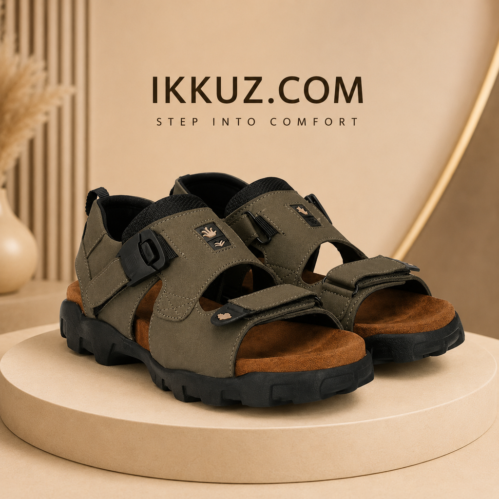 TrekPro Olive Outdoor Sandals for Men