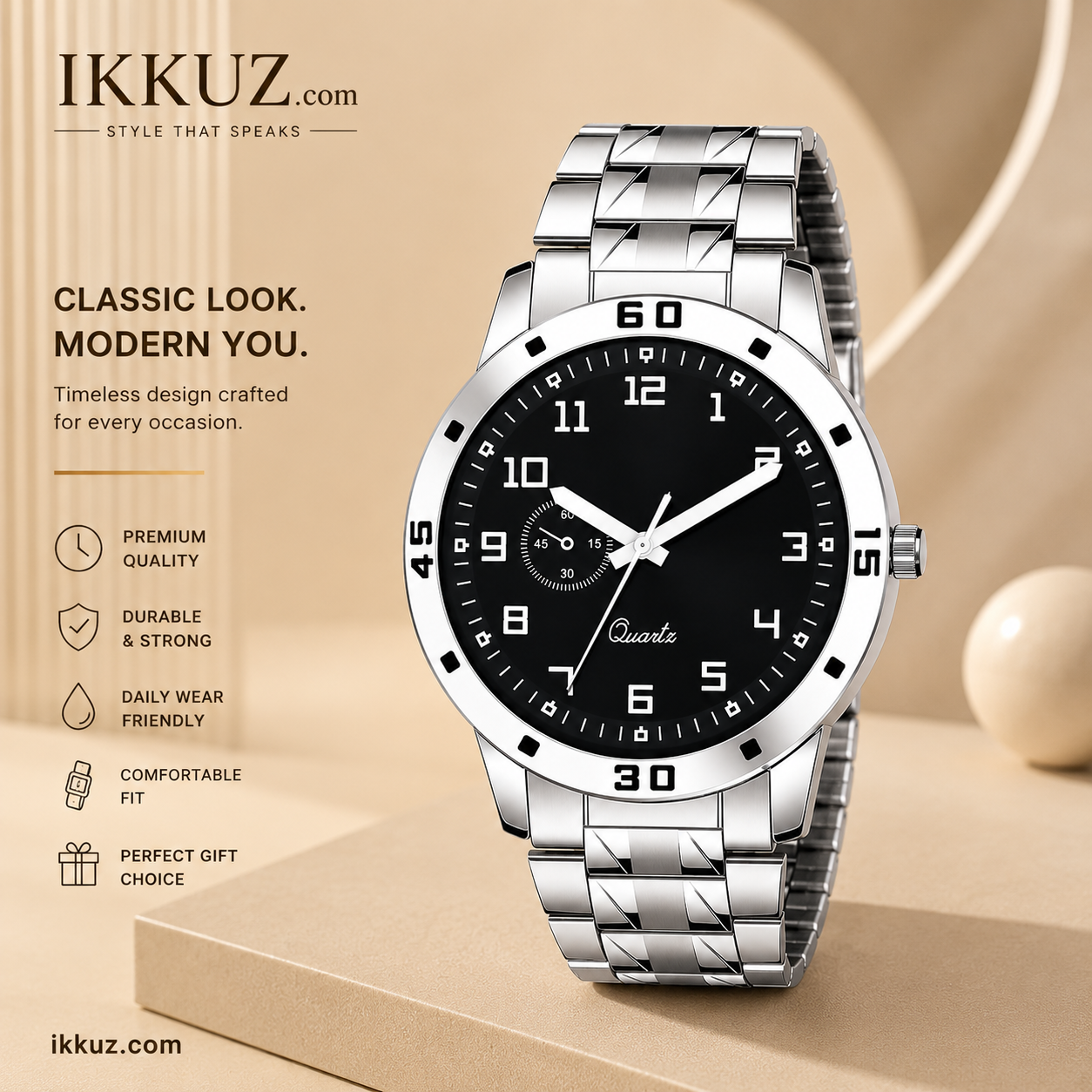Prestige Classic Stainless Steel Analog Watch for Men