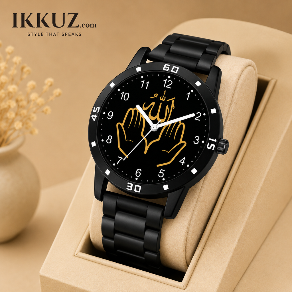 Elegant Allah Calligraphy Analog Watch for Men