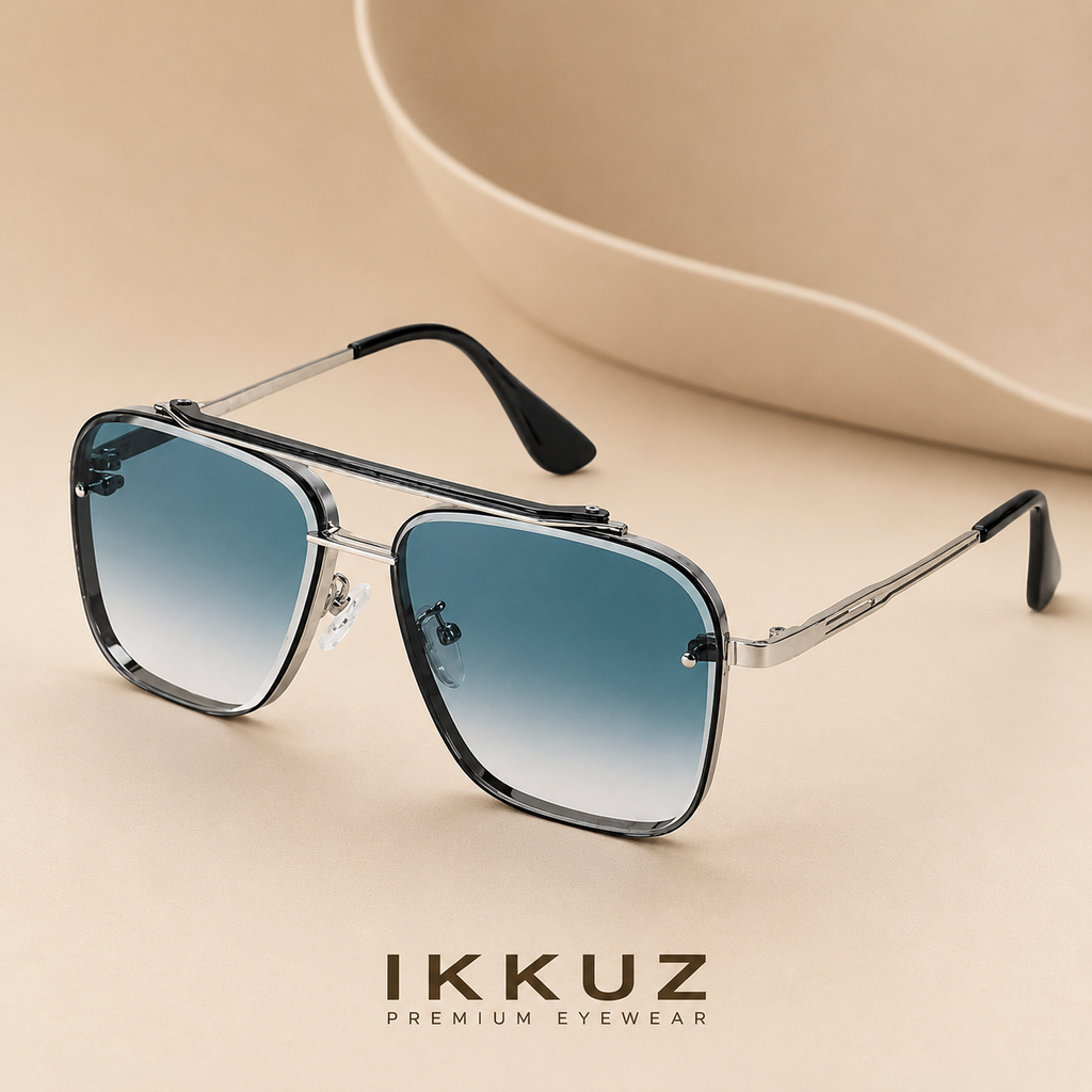AeroVibe UV400 Vintage Pilot Square Sunglasses
