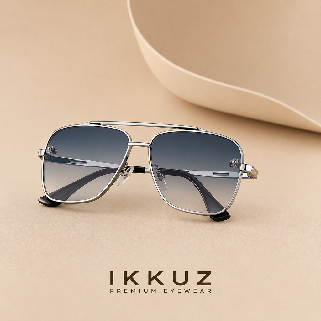 AeroVibe UV400 Vintage Pilot Square Sunglasses