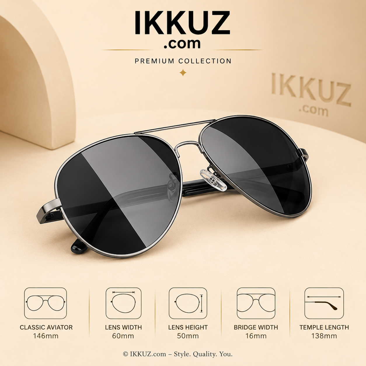 Urban Edge Aviator UV Protection Sunglasses for Men &amp; Women