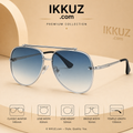 SkyEdge Silver Blue Rimless Aviator UV400 Sunglasses for Men &amp; Women