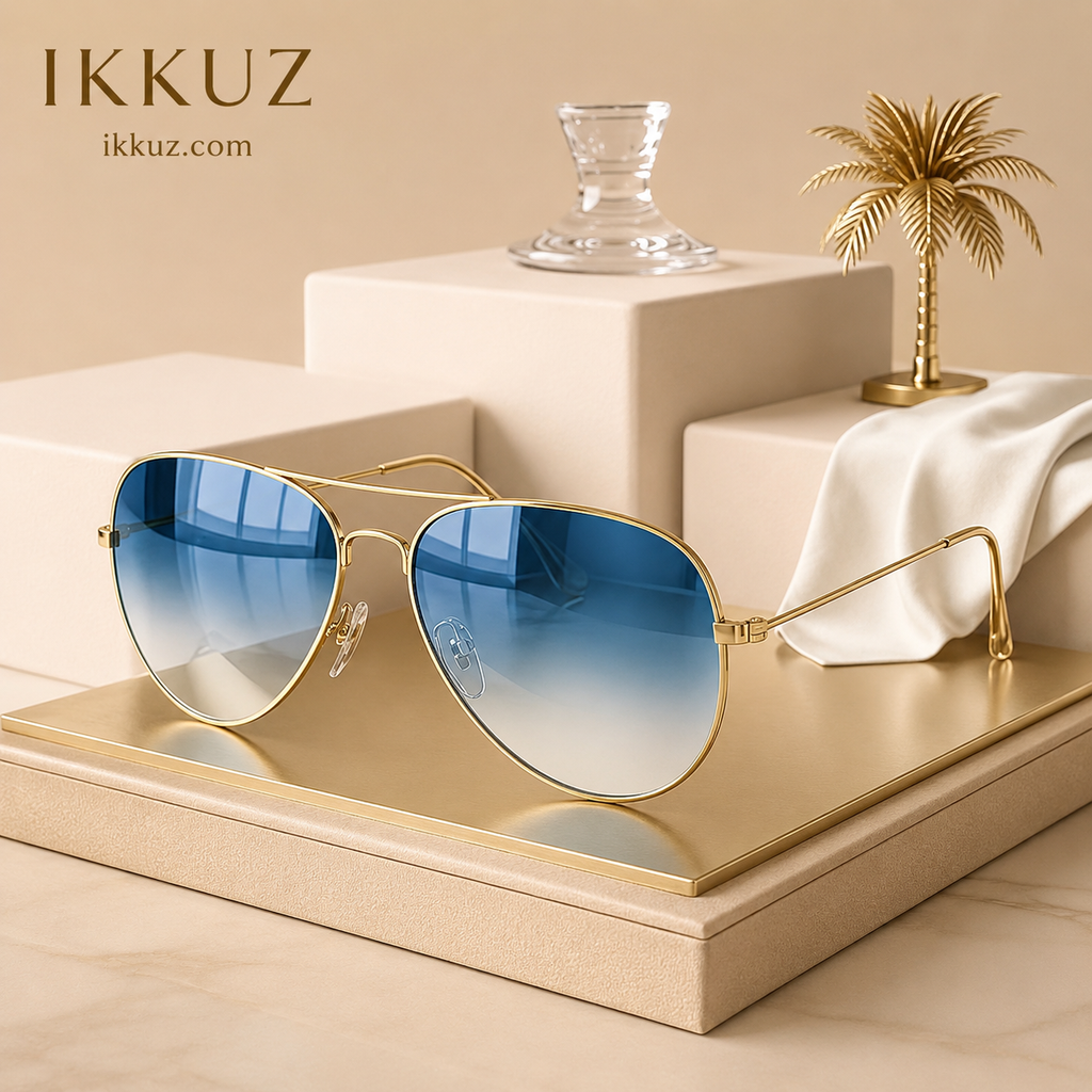 Royal Vision G15 UV400 Gold Frame Aviator Sunglasses for Men &amp; Women