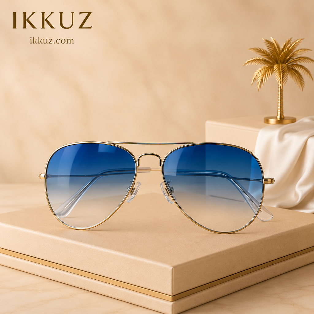 Royal Vision G15 UV400 Gold Frame Aviator Sunglasses for Men &amp; Women