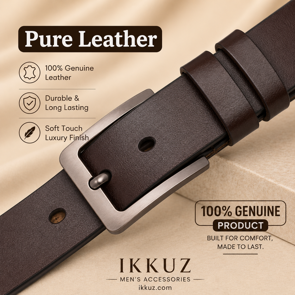 Premium Brown Leather Belt for Men – Formal, Casual &amp; Party Wear