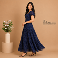 Women's Printed Georgette Maxi Gown Dress
