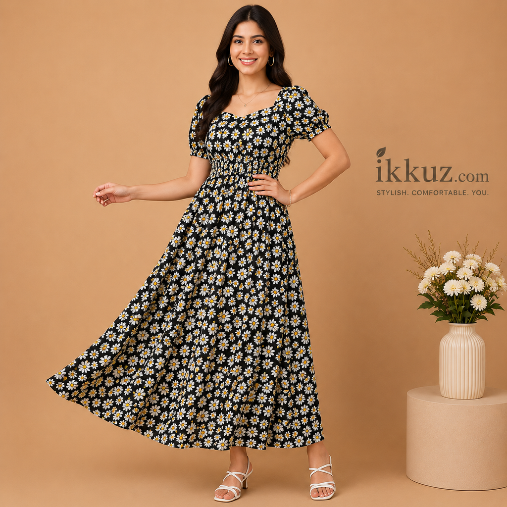 Daisy Bloom Printed Maxi Dress